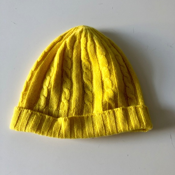 J. Crew Accessories - J. Crew Yellow 100% Cashmere Beanie